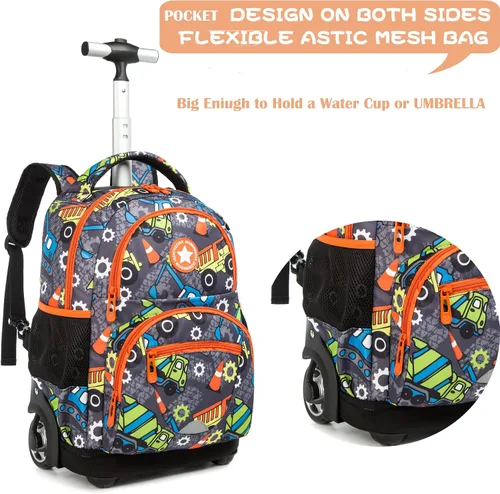 Vista 8 de MOHCO Mochila con ruedas de 16 pulgadas para niños y niñas