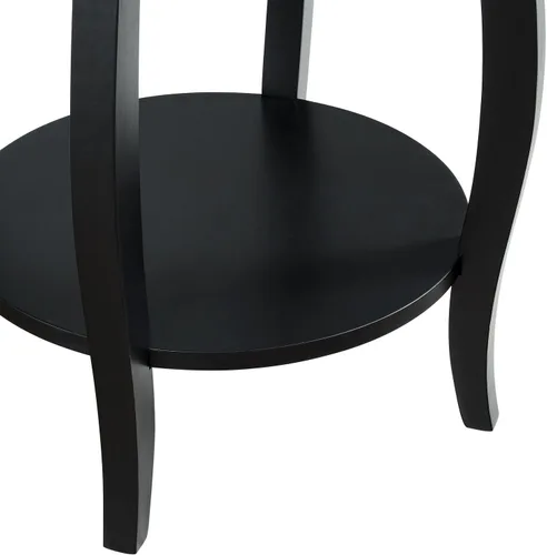 Vista 8 de Powell Mesa redonda para muebles con estante, color negro