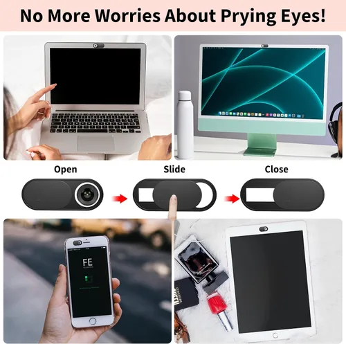 Vista 6 de Yilador Funda para cámara de laptop, funda ultradelgada para cámara web para iPhone, iPad, MacBook Pro, computadora, iMac, teléfono celular