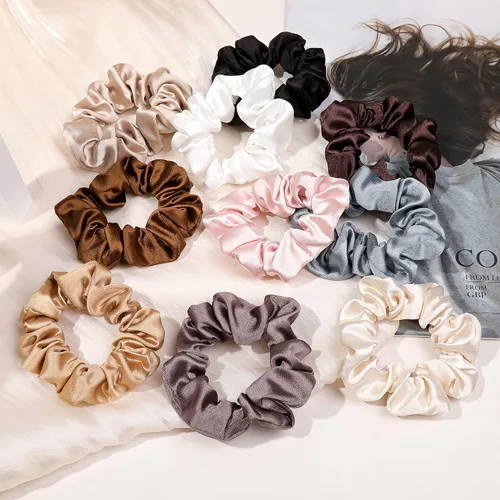 Vista 2 de Lazos pequeños para el cabello para mujer, para cabello grueso o fino, sin arrugas, soporte para cola de caballo sin dañar tu cabello 10 suave