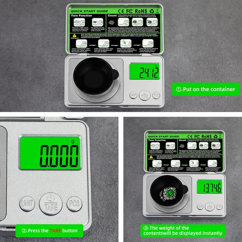 Vista 6 de Báscula de alta precisión de 3.53 oz/0.00 oz, báscula digital de miligramo de bolsillo, báscula de joyería de gramo pequeño, escala de moneda