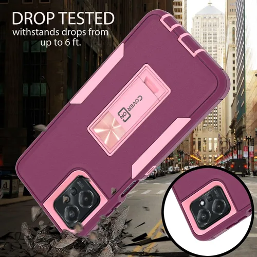 Vista 7 de CoverON Funda rígida diseñada para Motorola Moto G Power 5G, resistente grado militar A de doble capa híbrida de TPU suave, cubierta de plástico