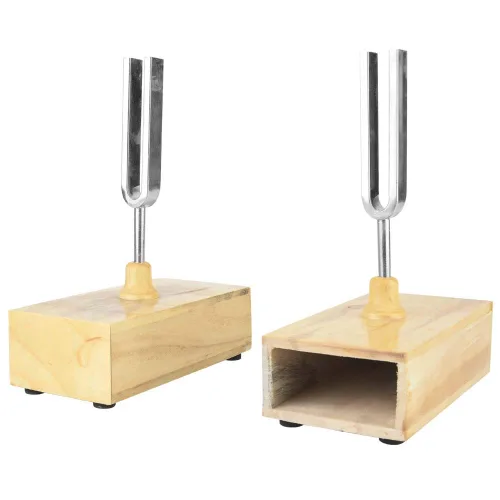 Vista 5 de Oumefar Tuning Fork Virbration Instrumento experimental Curación Musical 440HZ Aleación de aluminio Parte de Solfeggio Tuning Set con caja