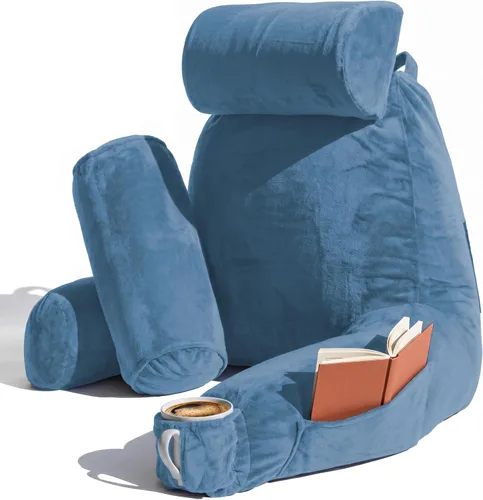 Vista 51 de Nestl Almohada de lectura para niños y adolescentes con espuma viscoelástica triturada, almohadas de respaldo para leer, ver y jugar, uso