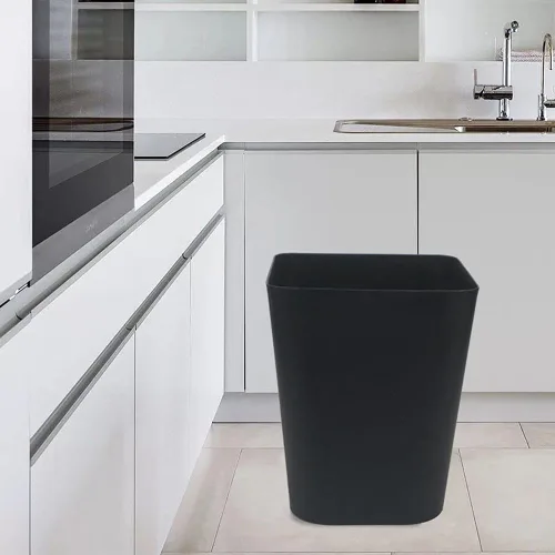 Vista 4 de Cubo de basura pequeño de 1.6 galones para baño, papelera para cocina, oficina, baño, paquete de 2 (1.6 galones (paquete de 2), color negro