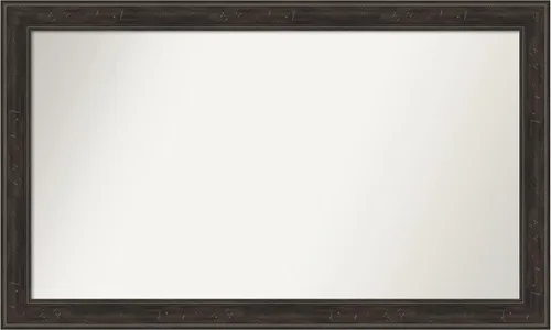 Vista 76 de Amanti Art Espejo de baño marrón para sobre el fregadero, 24 x 24 pulgadas, espejo de tocador cuadrado marrón Caleb, marco de madera rústica