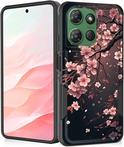 Vista 98 de Funda para Moto G Play 4G 2024, resistente de doble capa híbrida de policarbonato duro, goma suave, a prueba de golpes, funda protectora resistente