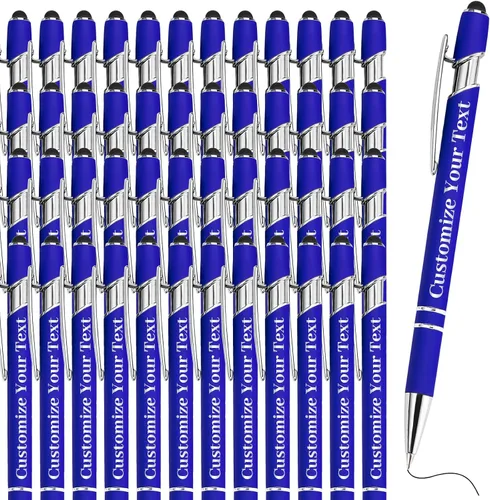 Vista 26 de Hasta 500 bolígrafos personalizados a granel con lápiz capacitivo, grabado, juego de bolígrafos con tu nombre, texto para mujeres de negocios