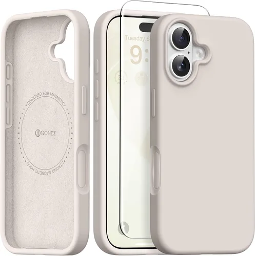 Vista 80 de GONEZ Funda magnética para iPhone 12 Case / 12 Pro Case, compatible con MagSafe, [protector de pantalla + protector de lente de cámara], funda