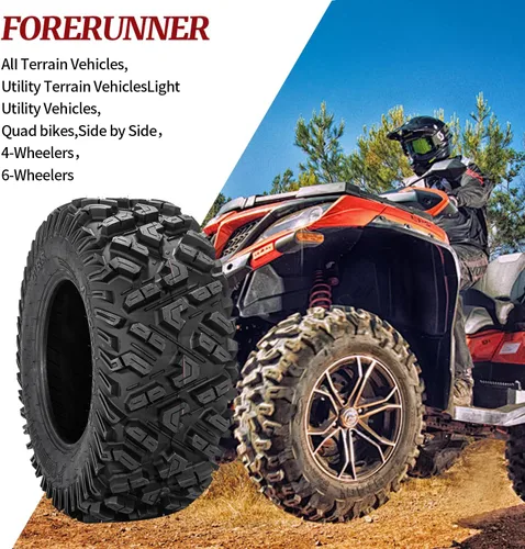 Vista 7 de FORERUNNER - Neumáticos ATV 25x8-12, todo terreno, 6PR 25x8x12, ATV, UTV, Trail Mud Sand Off-Road (paquete de 2, sin cámara) FORERUNNER 6PR