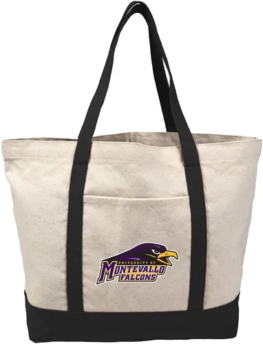 Vista 132 de Campus Lab Bolsa de lona con logotipo primario colegiado con bolsillo externo, bolsa de hombro reutilizable para ir de compras, playa Águilas A&m