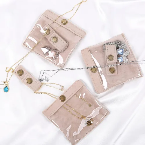 Vista 5 de Angelina's Palace 6 bolsas de terciopelo para joyas, organizador de joyas de viaje, bolsa de almacenamiento portátil para collares, pulseras