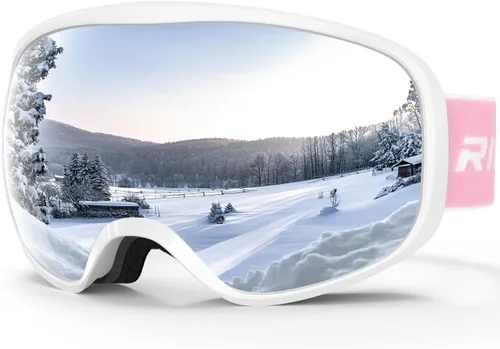 Vista 11 de Gafas de esquí de snowboard para hombres, mujeres, adultos, jóvenes, sobre gafas OTG/100% protección UV, antivaho/visión amplia