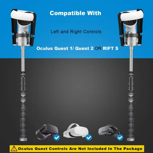 Vista 4 de Aluminum Golf Club Attachment Compatible with Oculus Quest 2 and Rift S, VR Golf Club Handle Accessory with Realistic Grip Handle, Locking System