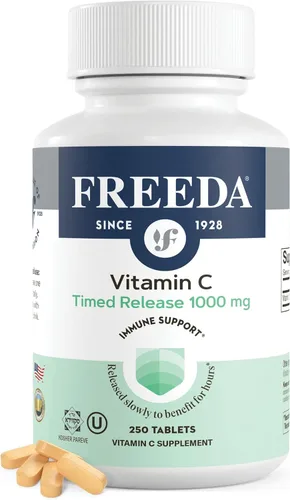 Vista 7 de FREEDA Vitamina C de liberación temporal de 1000 mg, liberación lenta para apoyo inmunológico y antioxidante durante todo el día, suave