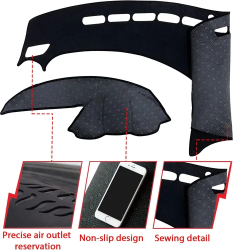 Vista 2 de Tapete antideslizante para tablero de instrumentos compatible con Mazda 3 2010 2011 2012 2013 protector solar (borde negro)
