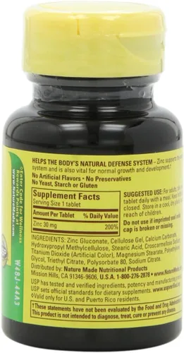 Vista 3 de Nature Made Zinc 30 mg, 100 tabletas (paquete de 6)