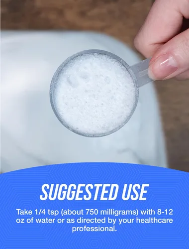 Vista 4 de BulkSupplements. com Betaína HCl Polvo - Suplemento de clorhidrato de betaína, soporte digestivo, sin gluten, 750 mg por porción, 17.64 oz