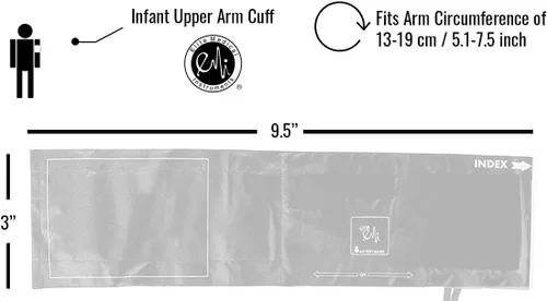 Vista 4 de EMI - Juego de monitor de presión arterial con esfigmomanómetro aneroide de tamaño infantil con bombilla, calibre y brazalete de tamaño infantil.