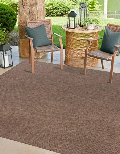 Vista 76 de Unique Loom Collection - Alfombra casual de transición sólida jaspeada para interiores y exteriores