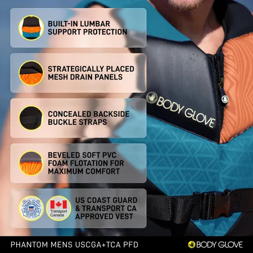 Vista 12 de Body Glove Chaqueta salvavidas Phantom USCGA PFD para hombre