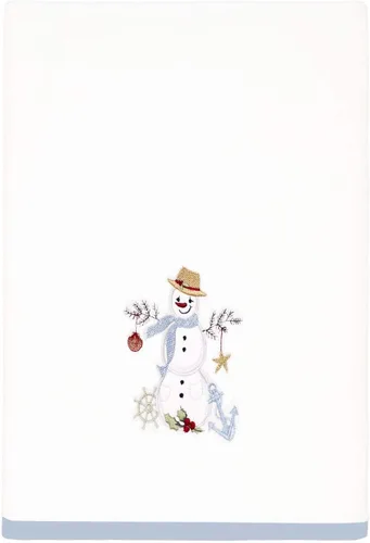 Vista 6 de Avanti Linens - Cortina para ducha, tela resistente, decoraciones de Navidad (Colección Coastal Snowman)