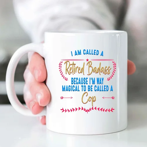 Vista 4 de Memorable Retired Cop Gift, Ideal Father's Day Present for a Proud Cop - Proud Cop Retired Cop 11 Oz White Ceramic Coffee Mug