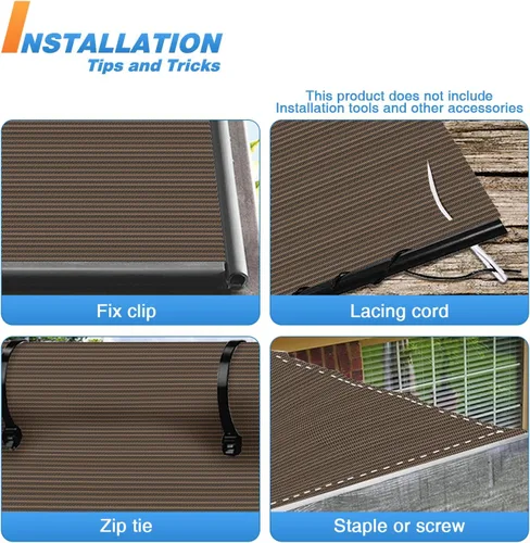 Vista 5 de Sunshades Depot, rollo de malla sombra de color beige, bloquea el 75% de los rayos ultravioletas, resistente, de 6' x 1'., Marrón