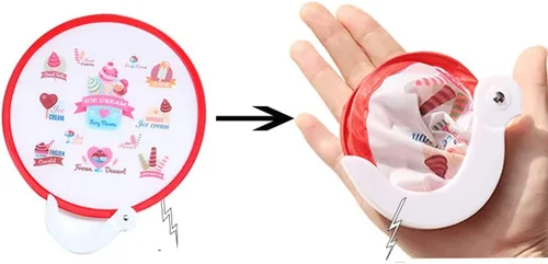 Vista 8 de NUOBESTY Ventilador plegable de mano redondo de estilo japonés, ideal para decoración de bodas, cumpleaños, 4 piezas