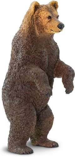 Vista 4 de Safari Ltd. Figura de oso Grizzly – Figura de modelo realista de 4.2 pulgadas pintada a mano, divertido juguete educativo para niños, niñas y niños
