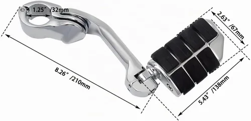 Vista 6 de FOVPLUE Estriberas de carretera de 1.25" para Harley Touring Softail Dyna CROMO LARGO ANGULADO