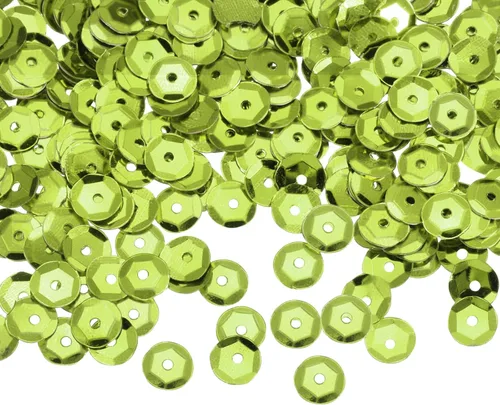 Vista 7 de MECCANIXITY 2400 lentejuelas sueltas con parte trasera plateada, lentejuelas bordadas para hacer joyas, manualidades, costura, color verde militar