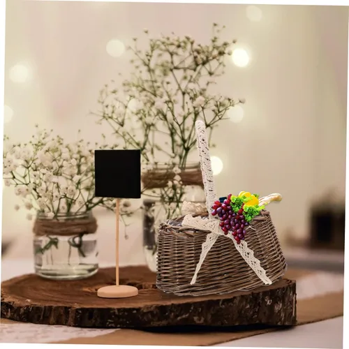 Vista 6 de Gadpiparty Cesta de flores de Navidad para decoración de mesa de boda, decoración de macramé, cesta de ratán, bolsa de playa, fruta, decoración
