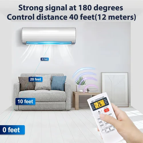 Vista 6 de Nuevo control remoto de CA de repuesto para COSTWAY, Della, YITAHOME, Albott, GLACER, JustSmart, RELAX4LIFE, SIMOE, DORTALA, PETSITE Mini Split Aire