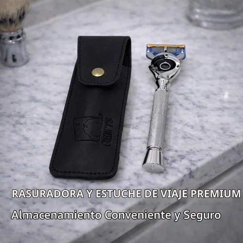 Vista 3 de Maquinilla de afeitar con mango de bola flexible, maquinilla de afeitar de mango largo cromado con tecnología Flex Pivot y agarre moleteado