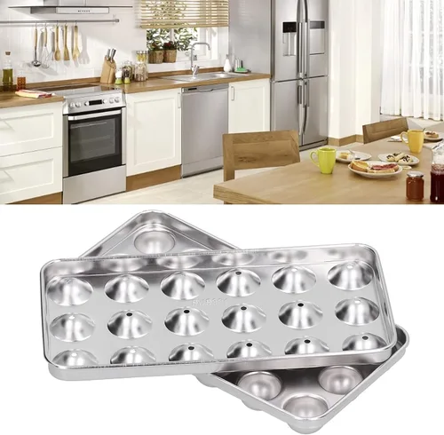 Vista 8 de Bandeja de acero inoxidable 304, herramienta de fabricación de hielo duradera con tapa para el hogar, cocina de verano, fiesta, campamento
