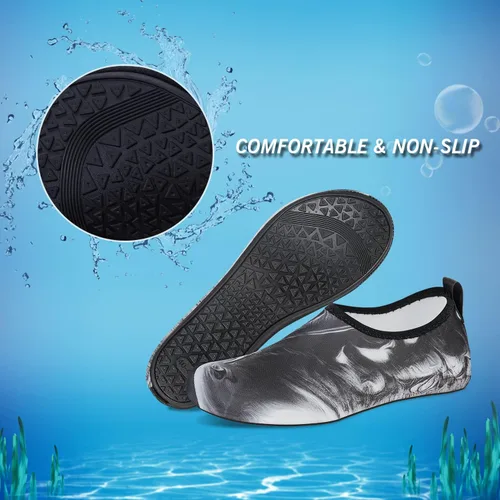 Vista 5 de IceUnicorn Zapatos de agua para hombres y mujeres, playa, natación, aqua, calcetines descalzos, piscina, secado rápido, yoga