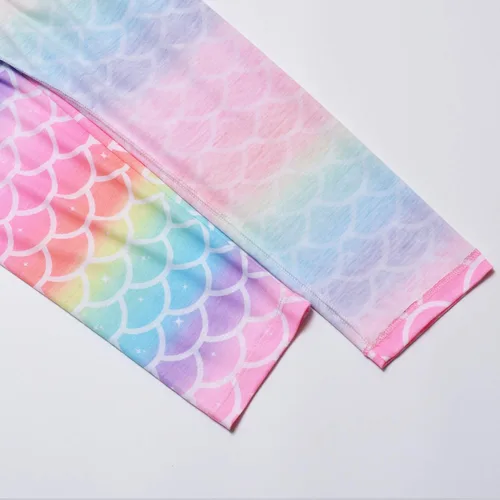 Vista 5 de QPANCY Conjunto de pijamas a juego para niñas y muñecas, pijamas de manga larga para otoño e invierno