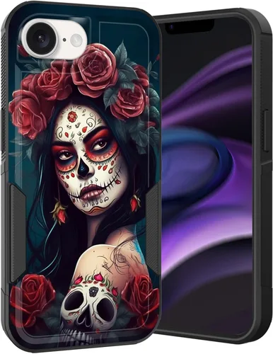 Vista 271 de Funda para iPhone Air, doble capa híbrida resistente resistente a prueba de golpes de policarbonato duro + funda protectora de silicona suave