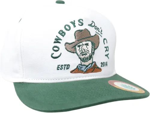 Vista 6 de Sendero Provisions Co. Cowboys Don't Cry - Gorra ajustable con diseño bordado (blanco/verde) - Talla única, Blanco