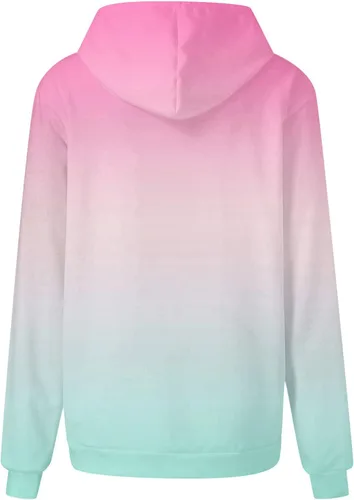 Vista 3 de Bidobibo Women'S Tie Dye Neon Sweatshirts Hoodies Gradient Ombre Fall Cozy Sweatshirt Preppy Trendy Fashion Trending Clothes
