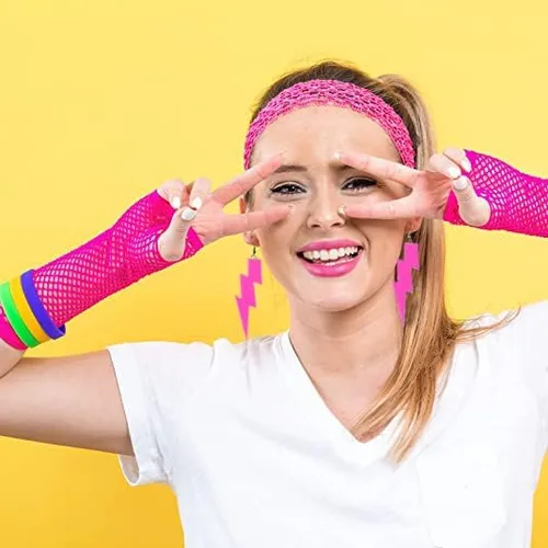 Vista 4 de Pendientes con colgante RUIZHEN con forma de rayo para mujer, con colores a elegir, acrílico exagerado