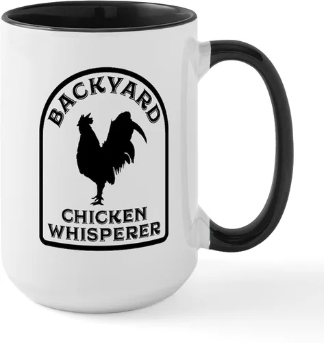 Vista 50 de CafePress Backyard Chicken Whisperer Mugs Taza de café de cerámica de 15 oz (15.0 fl oz)
