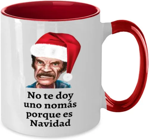 Vista 2 de Regalo para navidad taza de café 2 colores roja y blanco no te doy una nomas