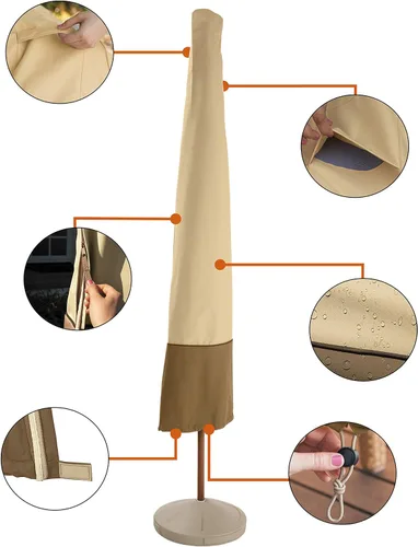 Vista 3 de Classic Accessories Veranda - Cubierta impermeable para sombrilla de patio de 11 pies