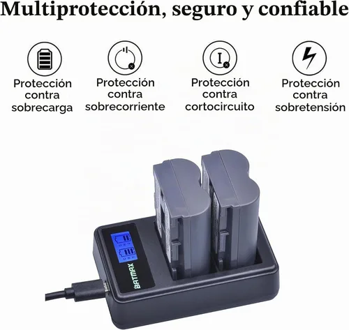 Vista 4 de Batmax Paquete de 2 baterías BP-511A BP-511 BP 511 511A + cargador USB dual LCD para cámaras Canon EOS 5D, 10D, 20D, 30D, 40D, 50D, Digital Rebel