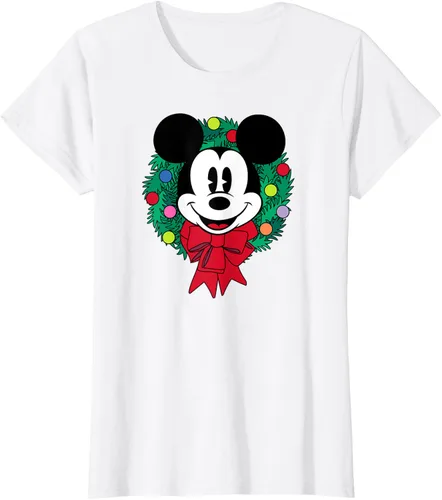 Vista 15 de Amazon Essentials Camiseta navideña festiva de Mickey Mouse para hombre, color azul, talla S Blanco