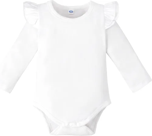 Vista 19 de Magic Park 0-24M Mameluco para bebé niña, traje de una pieza para bebé niña de color sólido, camiseta con volantes para niña, camiseta para bautizo