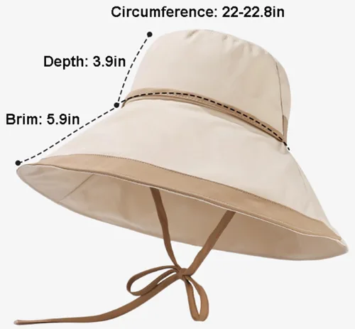 Vista 3 de Sombreros de sol para mujer, ala ancha grande, protección UV, protección UV, sombrero de pesca al aire libre, gorra de playa plegable