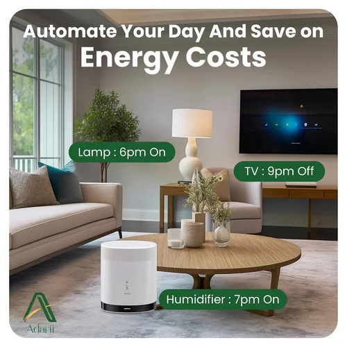 Vista 5 de Adarii Enchufe inteligente Google Home, compatible con Alexa, enchufe WiFi de 15 A, 2.4 GHz, enchufe Smart Life, control de voz, enchufe inteligente